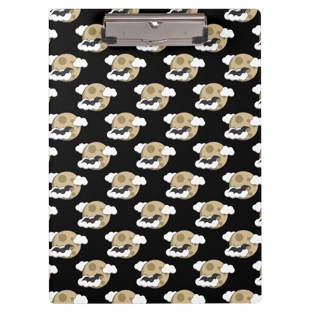 Porte-bloc Kawaii Happy Bat Voler sur Motif de Pleine lune (Devant)