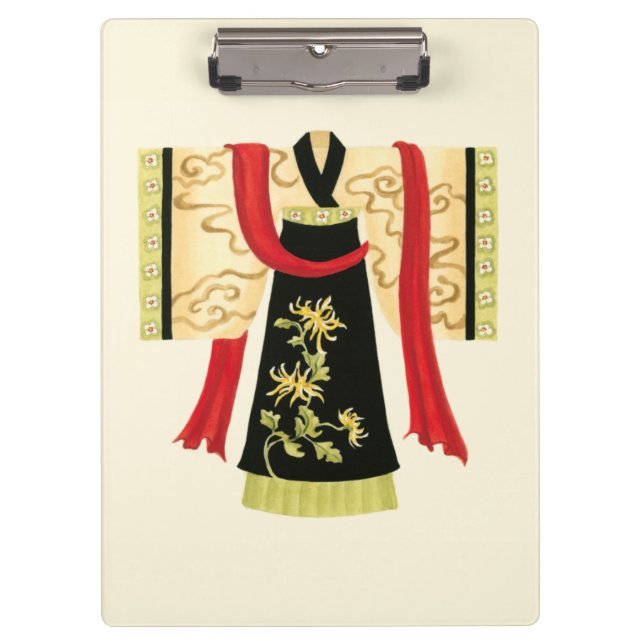 Porte-bloc Kimono japonais traditionnel avec imprimé floral (Devant)