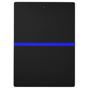 Porte-bloc La Ligne Bleue Mince Symbolique sur Noir Solide
