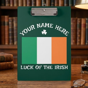 Porte-bloc La Saint-Patrick Drapeau Irlande Nom Personnalisé