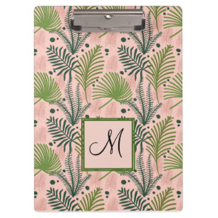 Porte-bloc La verdure botanique laisse à monogramme le corai