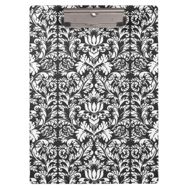 Porte-bloc Lace noir blanc Damas Brocade (Devant)