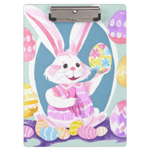 Porte-bloc lapin avec oeufs de pâques