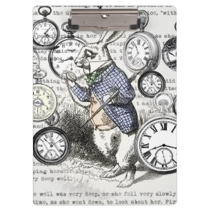 Porte-bloc Lapin Blanc Alice au Pays des Merveilles Horloges 