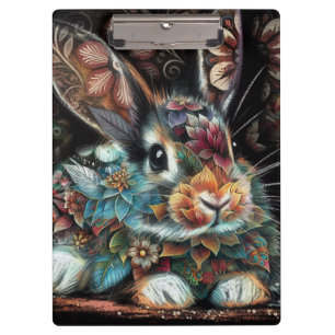 Porte-bloc Lapin lapin lapin lunaire floral Abstrait noir Tur