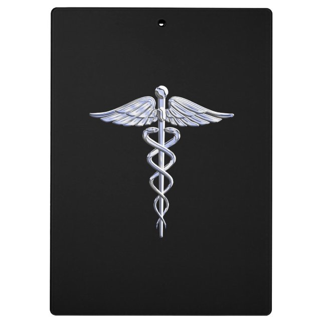Porte-bloc L'argent aiment le symbole Médicale de caducée sur (Dos)