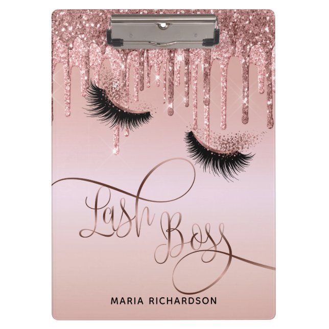 Porte-bloc Lash Boss Makeup Eyebrow Eyes Lashes Dripping Gold (Devant)