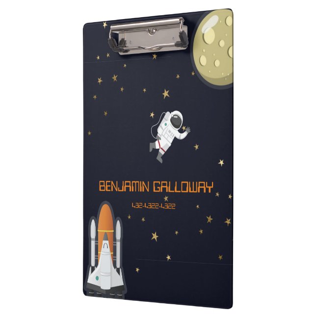 Porte-bloc L'astronaute Monogram Moon Rocket Kids Cosmique Te (Gauche)