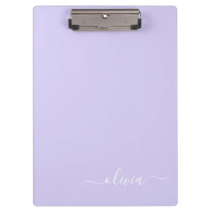 Porte-bloc Lavande Violet Écriture Moderne Monogramme Féminin