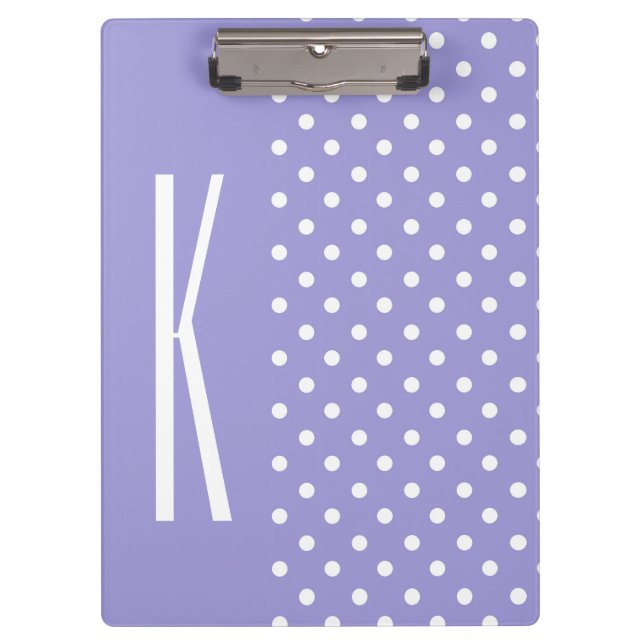 Porte-bloc Lavande violet et Pois blancs (Devant)