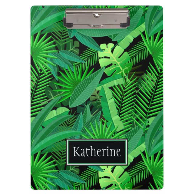 Porte-bloc Le feuille de palmiers tropicaux | ajoute votre (Devant)