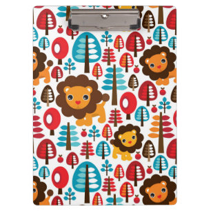Porte-bloc le rétro lion mignon badine l'illustration