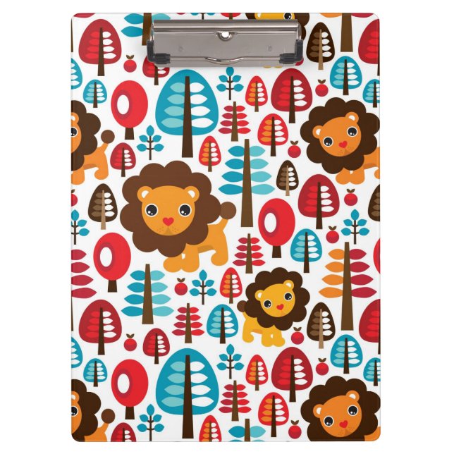 Porte-bloc le rétro lion mignon badine l'illustration (Devant)