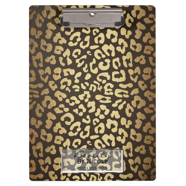 Porte-bloc Leopard Cheetah Peau animale Imprimer Glam moderne (Devant)