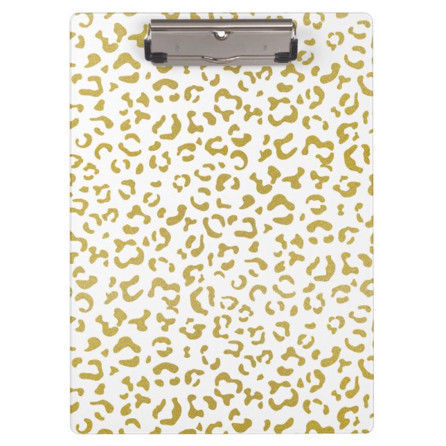 Porte-bloc Leopard d'or, Parties scintillant d'or, Empreinte  (Devant)