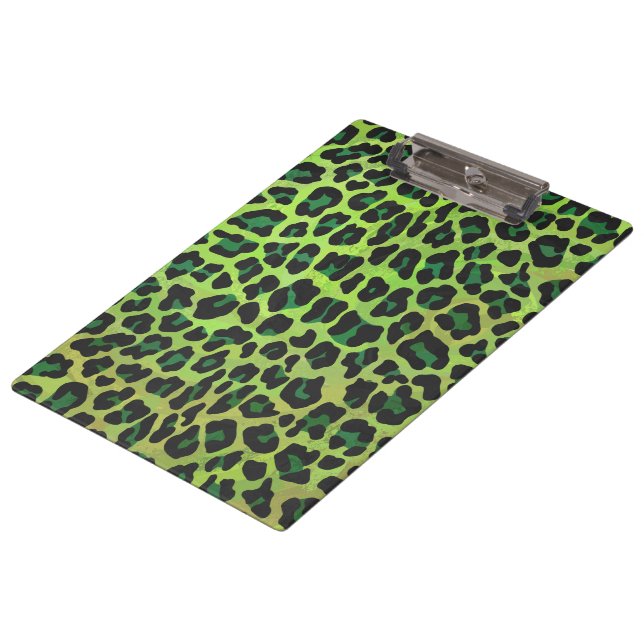Porte-bloc Léopard noir et vert (Incliné)