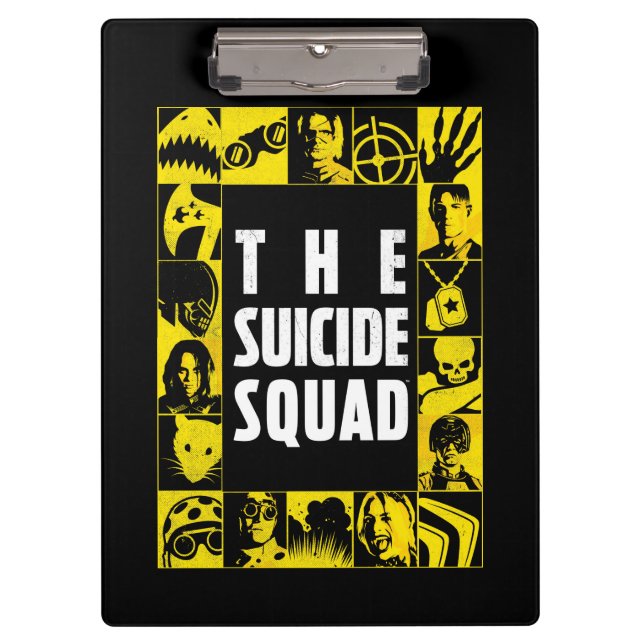 Porte-bloc L'équipe du suicide | Blocs d'icônes jaune et noir (Devant)