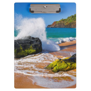 Porte-bloc Les vagues s'écrasent sur la plage d'Hawaï