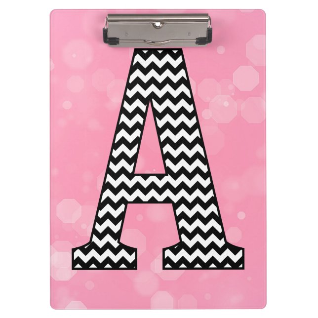 Porte-bloc Lettre Chevron A sur Bubblegum rose (Devant)