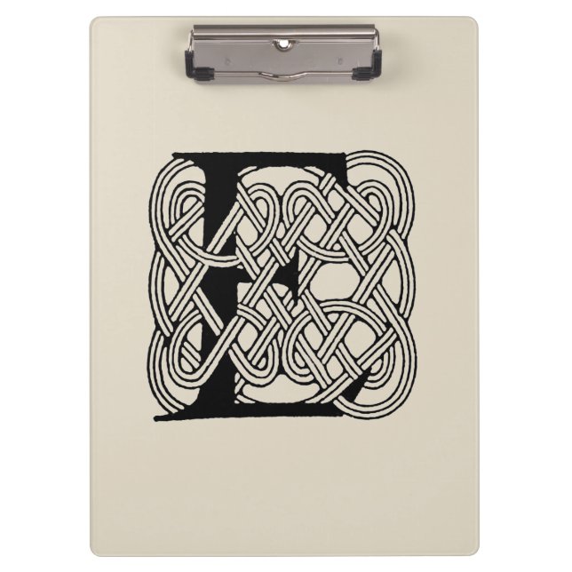 Porte-bloc Lettre E Noeud Celtique Monogramme Vintage (Devant)
