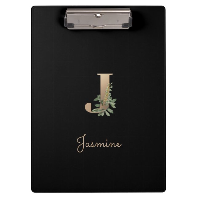 Porte-bloc LETTRE Élégante MONOGRAPHIQUE BOtanique J (Devant)