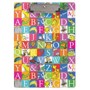 Porte-bloc Lettre en bloc colorée ABC du Dr Seuss Motif