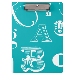 Porte-bloc Lettres décoratives sur Arrière - plan bleu