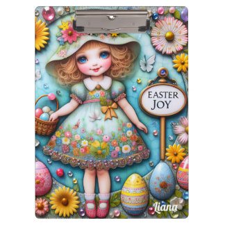 Porte-bloc LIANA ~ HAPPY EASTER ~ Vintage Girl Eggs ~