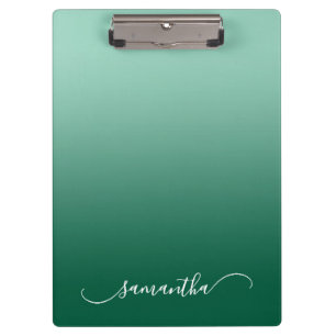 Porte-bloc Light sarcelle vert chasseur ombré courbe nom en d