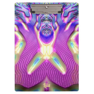 Porte-bloc LILA ~ BIZARRE 3D ! ~ Original bleu jaune rose ~