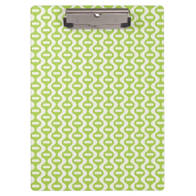 Porte-bloc Lime Green Wavy Motif rétro (Devant)