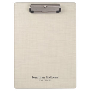 Porte-bloc Linge Beige Crème Texture Simple Élégant Monogramm