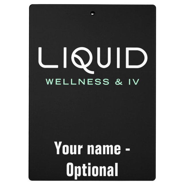 Porte-bloc Liquid Wellness & IV Clipboard - Black (Dos)