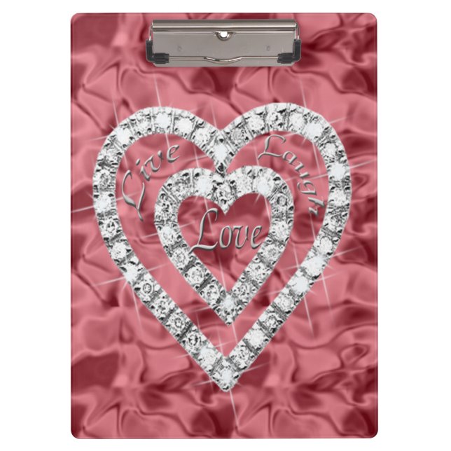 Porte-bloc Live Laugh Love Red Diamond Hearts Porte - bloc (Devant)