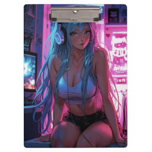 Porte-bloc Lofi Gamer Girl   Anime de refroidissement esthéti