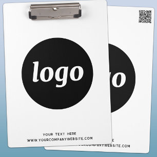 Porte-bloc Logo avec texte et code QR de la marque commercial