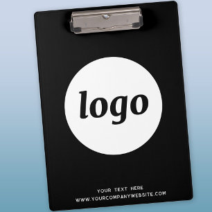 Porte-bloc Logo avec texte Presse-papiers d'entreprise Noir e