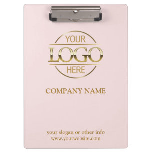Porte-bloc Logo d'affaires élégant personnalisé Blush Pink Co