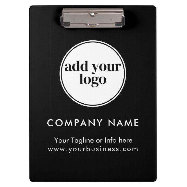 Porte-bloc Logo de l'entreprise moderne Black Business Custom (Devant)