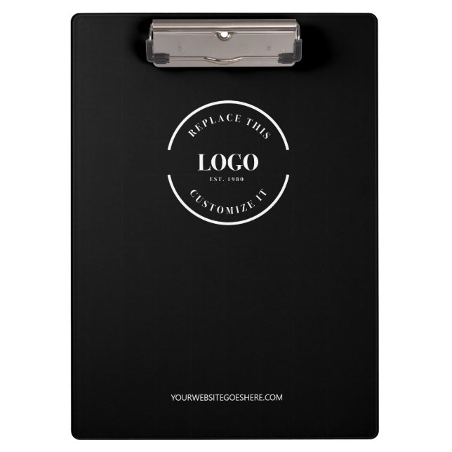 Porte-bloc Logo personnalisé minimaliste noir de marque simpl (Devant)