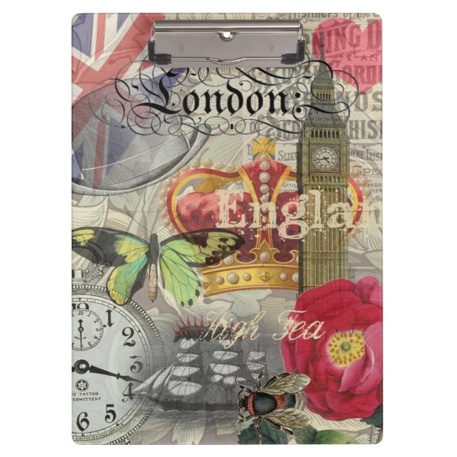 Porte-bloc Londres Angleterre Voyage Europe Vintage Art (Devant)