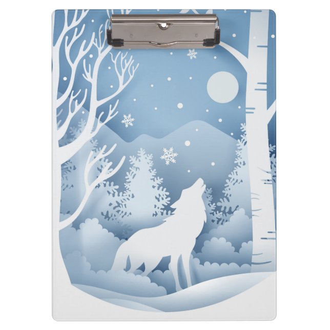 Porte-bloc Loup d'hiver (Devant)