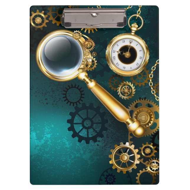 Porte-bloc Loupe en style Steampunk (Devant)