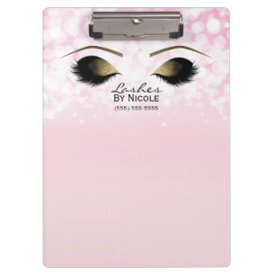 Porte-bloc Lumières roses Boucles d'yeux de maquillage or