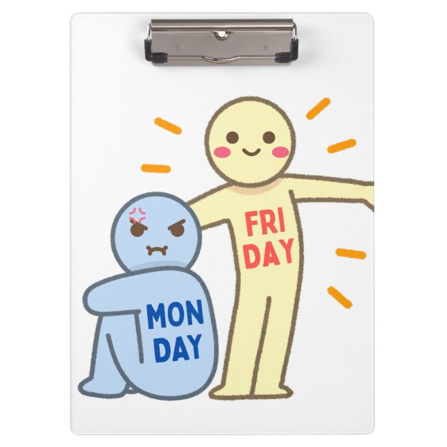 Porte-bloc Lundi Blues vs Vendredi Vibes - Comic Mood Doodles (Devant)