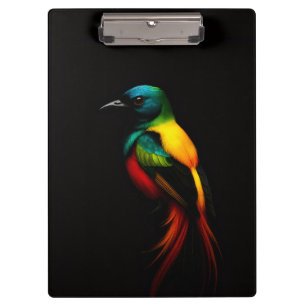 Porte-bloc Luxe Noir 4, Oiseau Tropical Arc-en-Cie