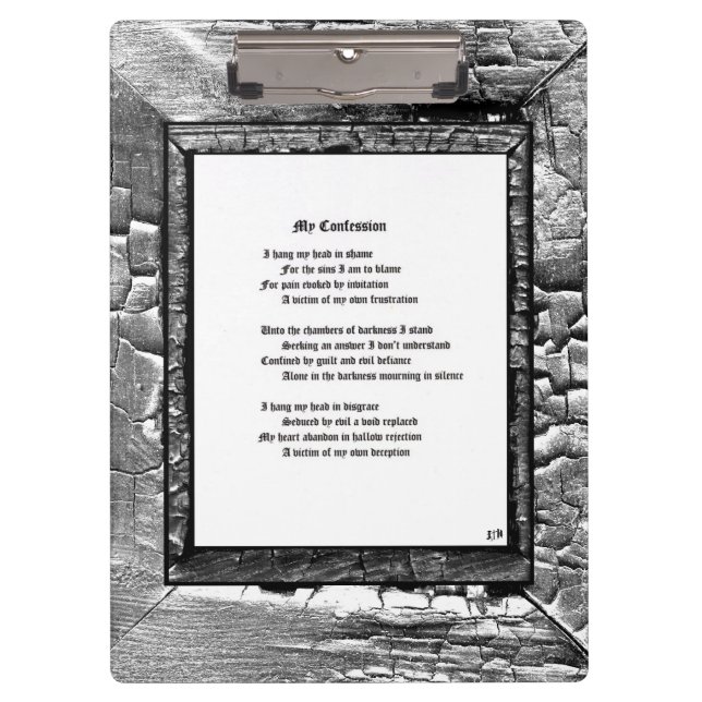 Porte-bloc Ma confession (Devant)