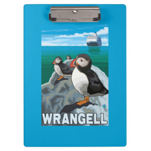 Porte-bloc Macareux et bateau de croisière - Wrangell, Alask