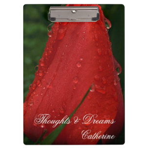 Porte-bloc Macro-photo de tulipe rouge - Art floral de la nat