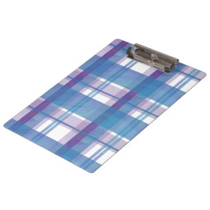 Porte-bloc Madras Plaid Blue et Purple